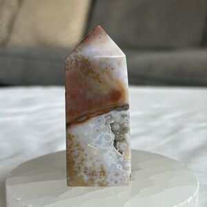 Orbicular ocean jasper semi polished point